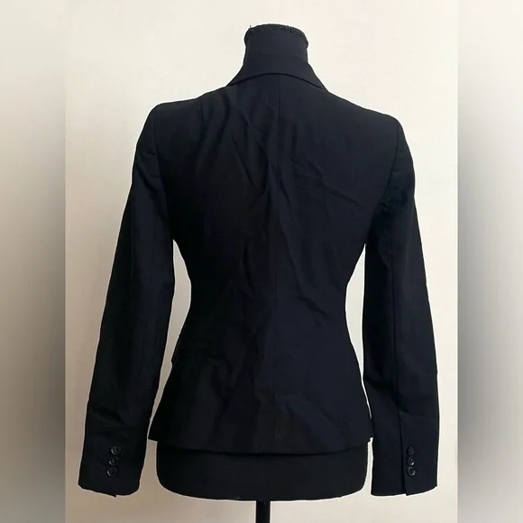 Banana Republic- Black‎ Lightweight Wool Puff-Sleeves Blazer Size 2P